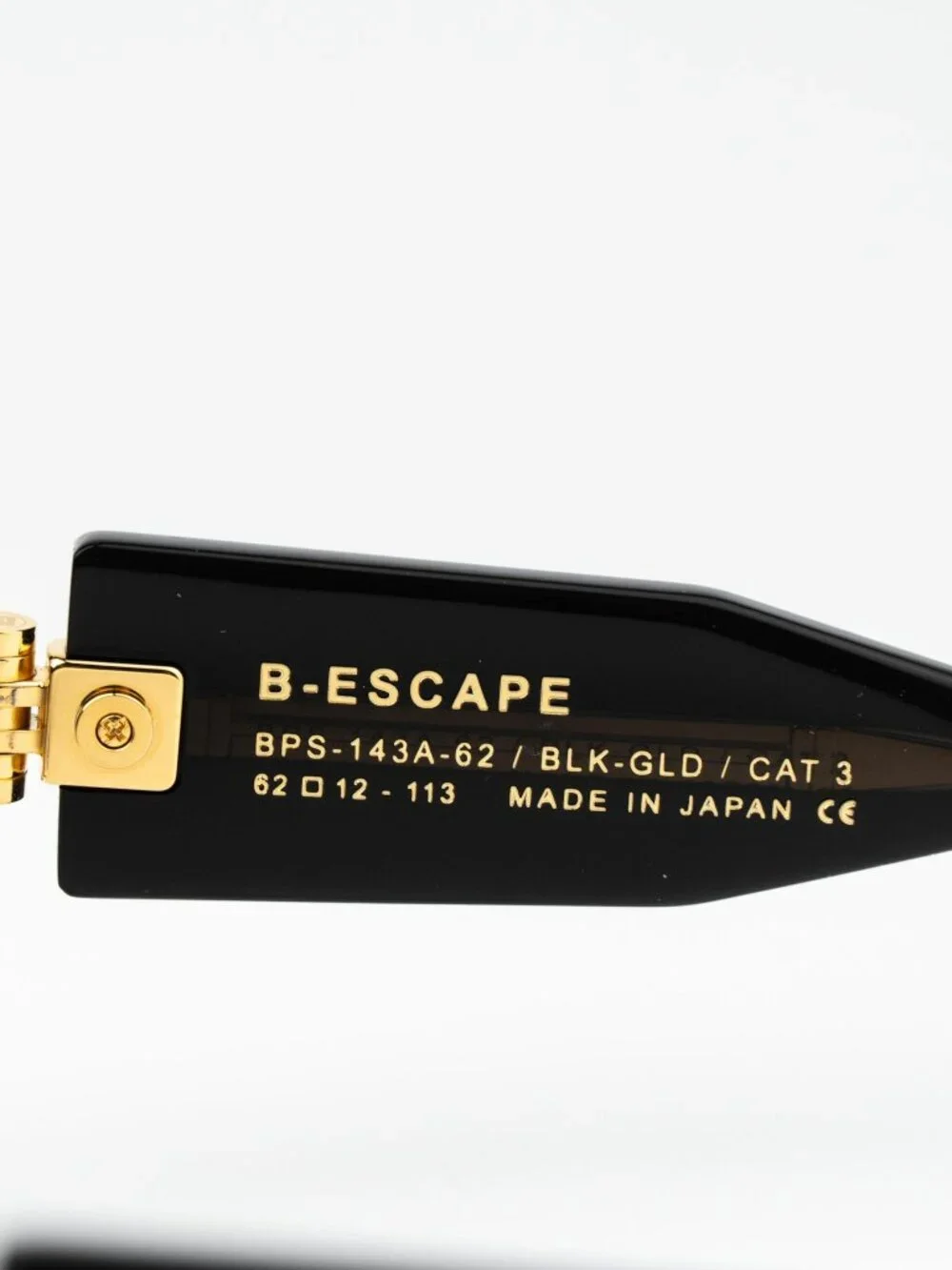 Balmain Men Sunglasses Titanium Black Gold Gradient Wraparound B-ESCAPE BPS-143A